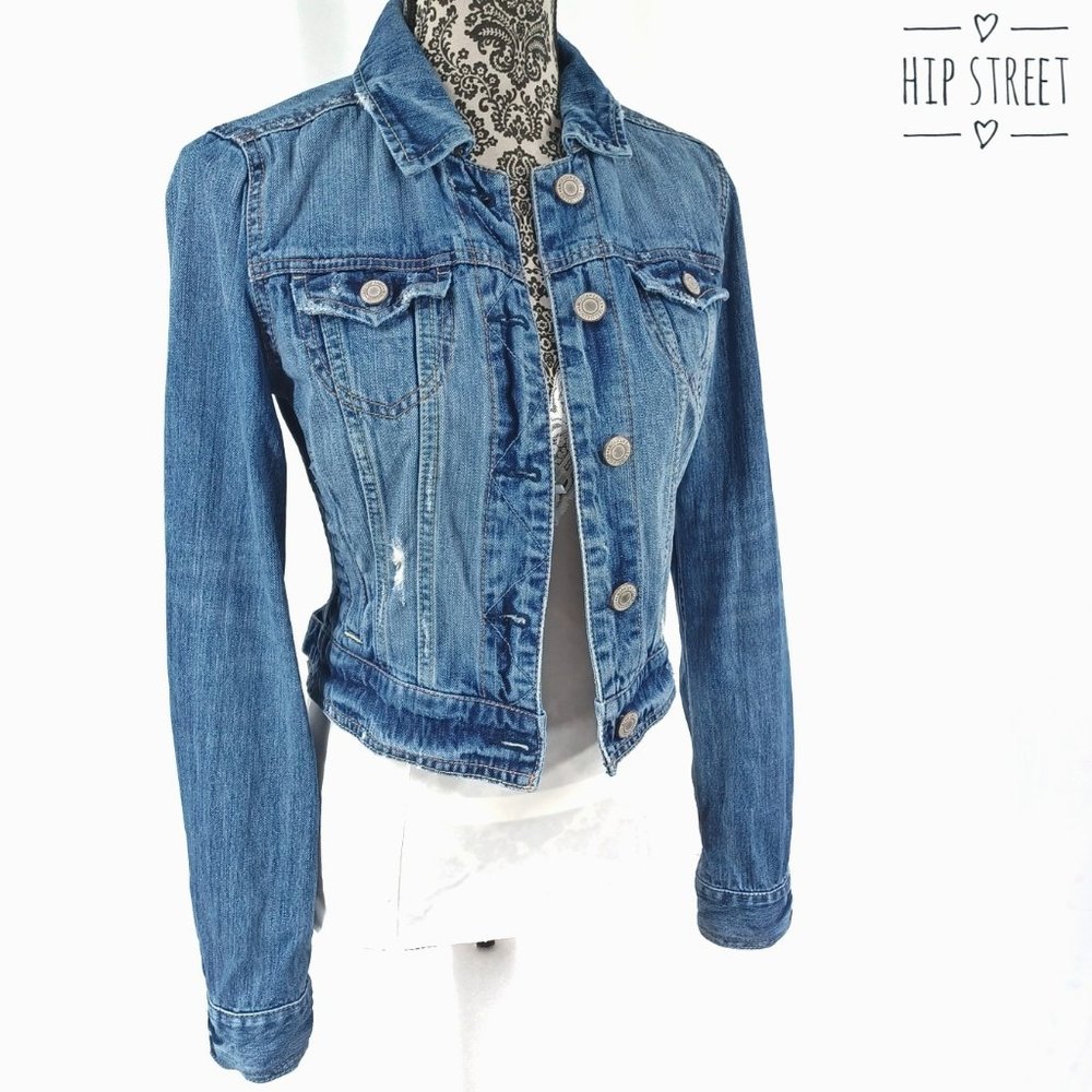 AMERICAN EAGLE Distressed Denim Jean Jacket SP